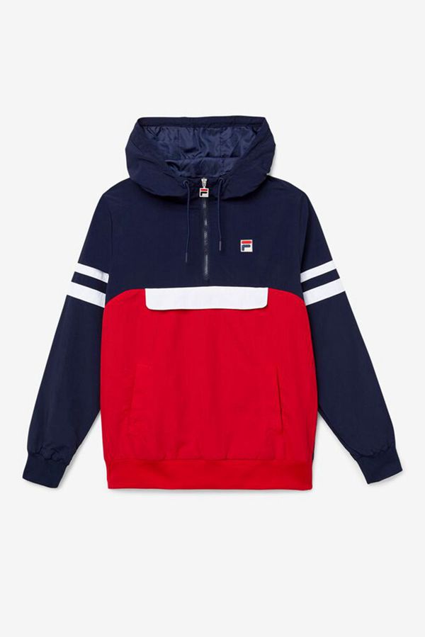 Fila Macker 3 Wind Men's Jackets - Navy/Red/White,NZ 741-40623